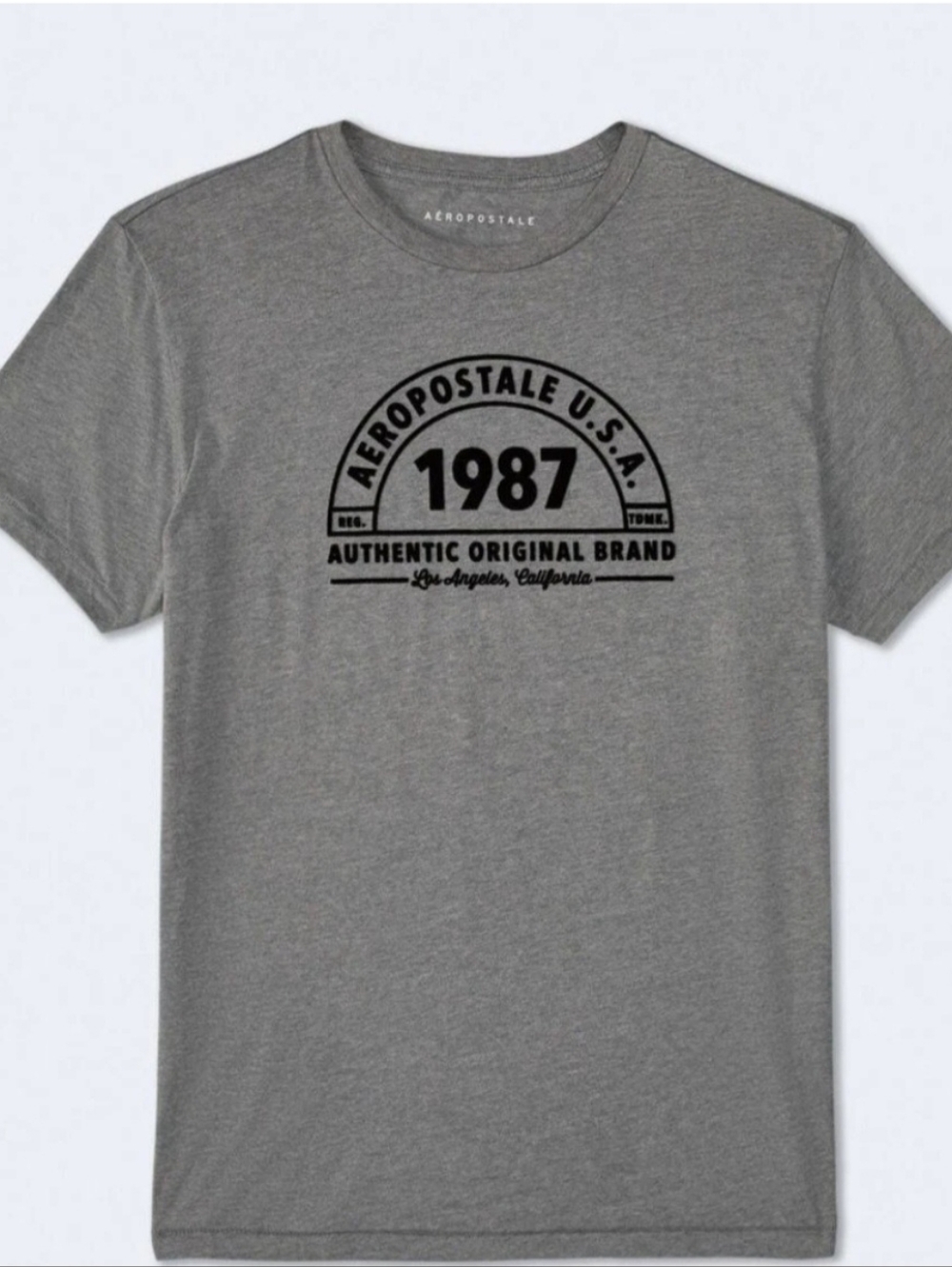 Aeropostale T-Shirt  Gray Short Sleeve Graphic Tee - 1987 Logo  5769 053